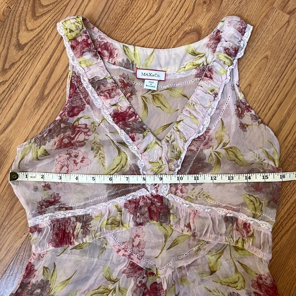 Brand New Max&Co. Floral Pink Silk Blouse US 6 - Picture 10 of 12